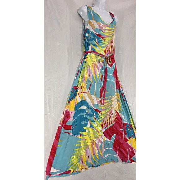 NWT Natori Womens Midi Dress Gauze V-Neck Pockets Tropical Resort Vaca Size S - Picture 6 of 13